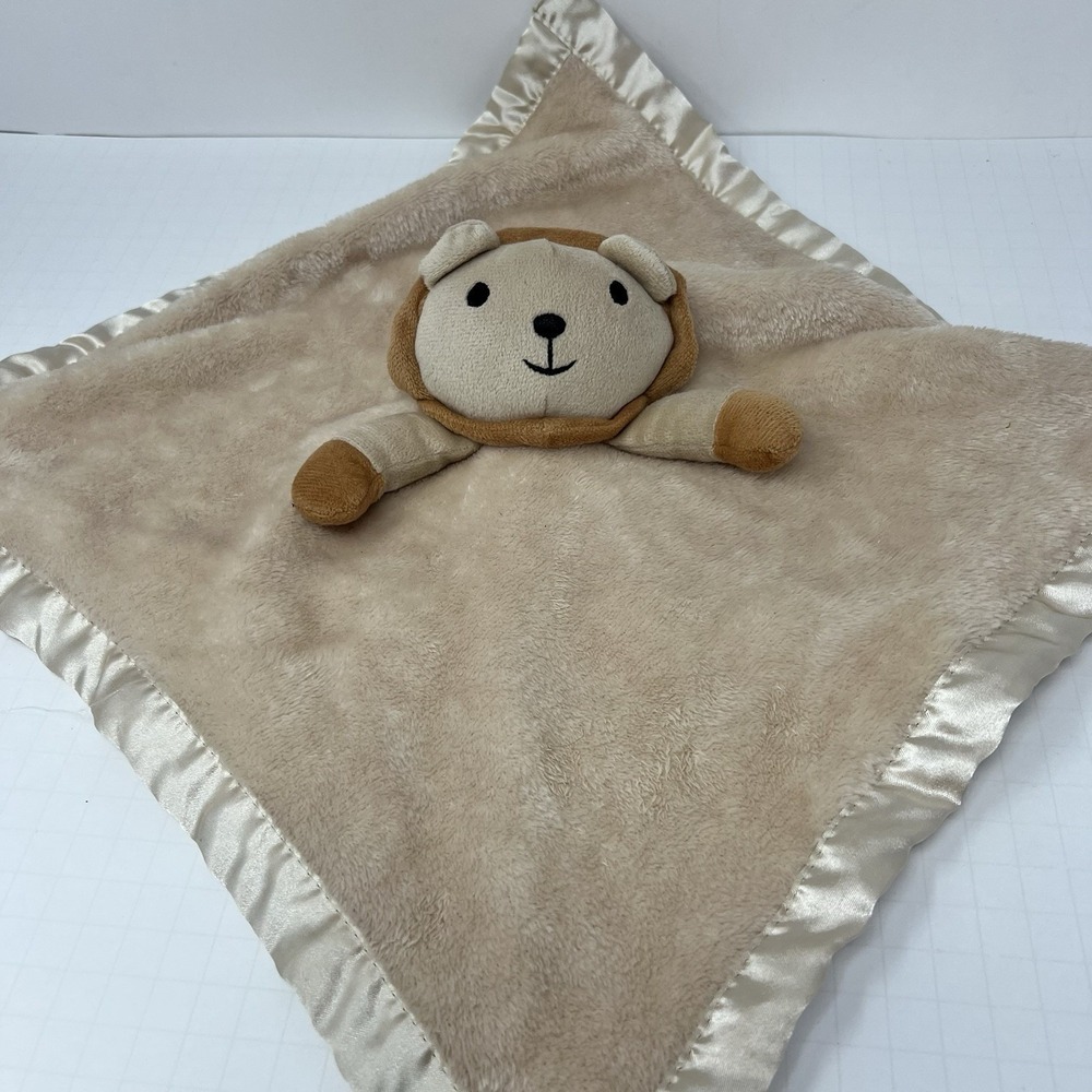 Pro Goleem Lion Lovey Security lovies Satin Lined Plush Baby Comforter 16x16